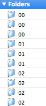 A search showing the numerous cache files